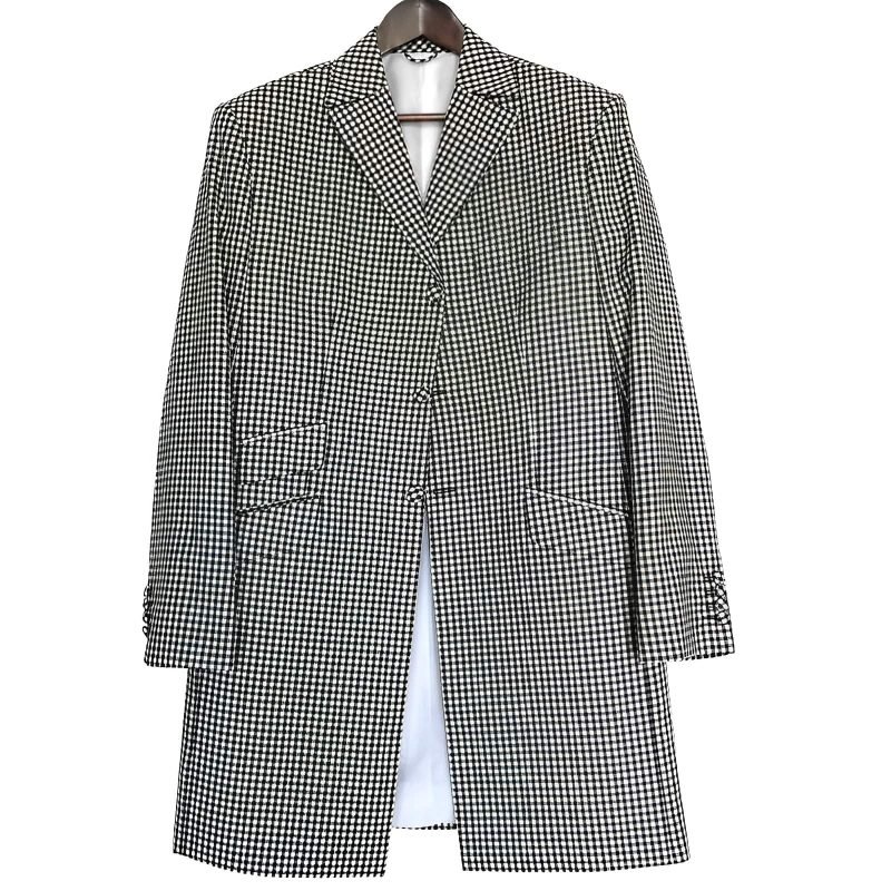 Black and White Gingham Check Mod Suit