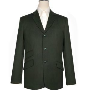 Olive Green Herringbone Tweed Jacket