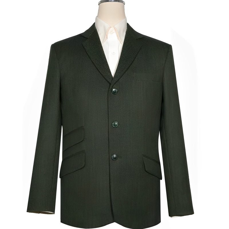 Olive Green Herringbone Tweed Jacket
