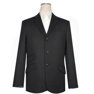 Charcoal Grey Herringbone Tweed Jacket