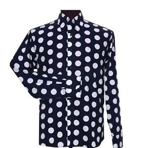 Dark Navy Blue Polka Dot Shirt