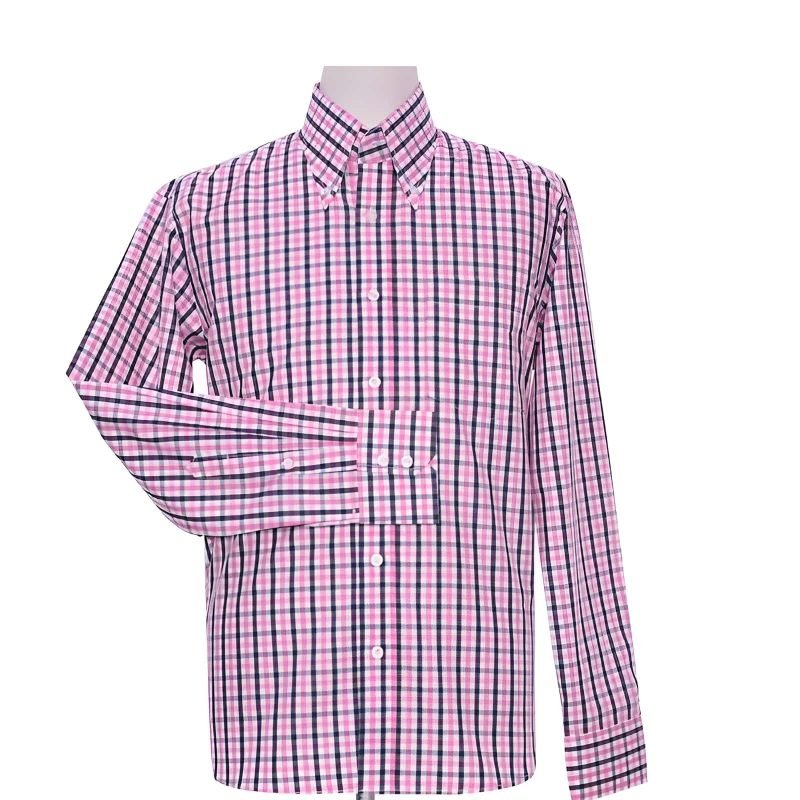 Pink and Black Windowpane Check Button-Down Shirt
