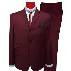 Burgundy Mod Wedding Suit