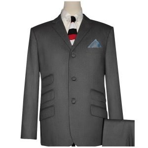 Brown-Grey Herringbone Tweed Mod Suit