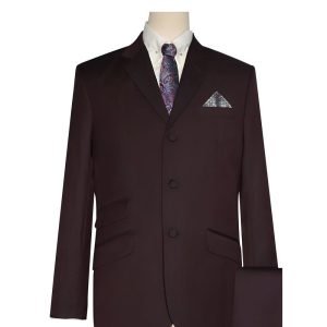 Burgundy & Black Two-Tone Mod Suit