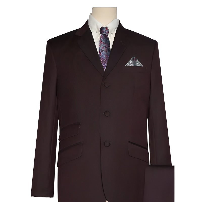 Burgundy & Black Two-Tone Mod Suit