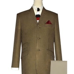 Brown and Black Houndstooth Retro Blazer