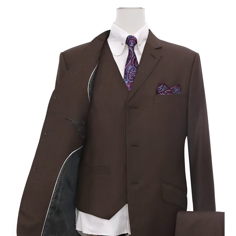 Essential Brown 3-Piece Suit – Classic Mod Style for Men - Image 2