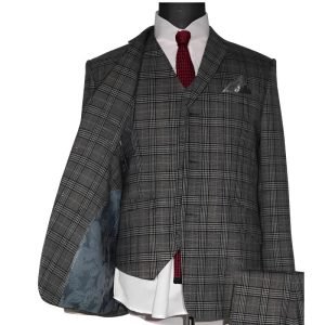 Grey Prince of Wales Check 3-Piece Suit