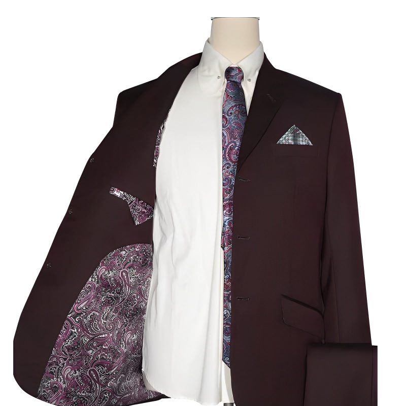 Burgundy & Black Two-Tone Mod Suit