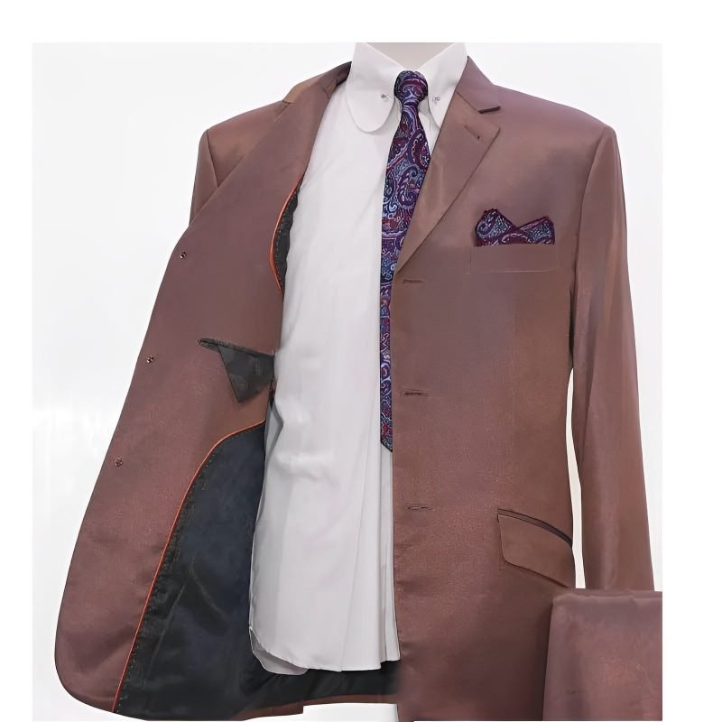 Bronze & Blue Two-Tone Suit Jacket – Unique & Stylish Design - Image 2