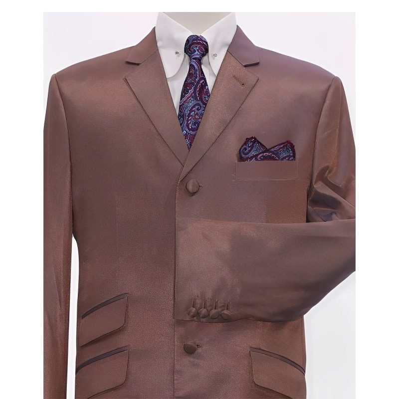 Bronze & Blue Two-Tone Suit Jacket – Unique & Stylish Design - Image 3