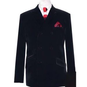 Black Velvet Double-Breasted Jacket