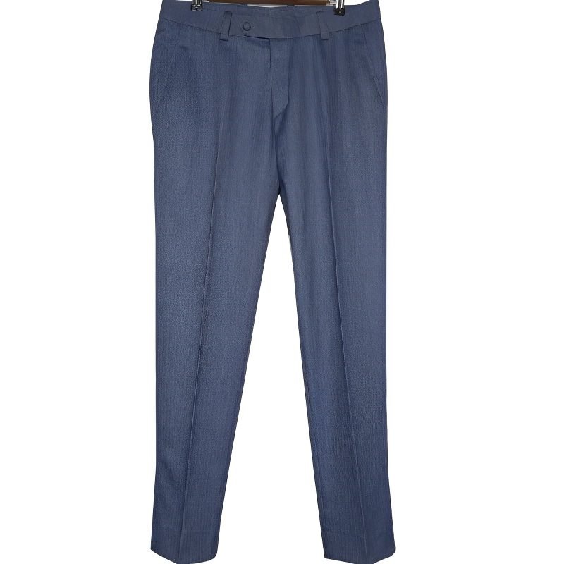 Blue Grey Herringbone Tweed Pant