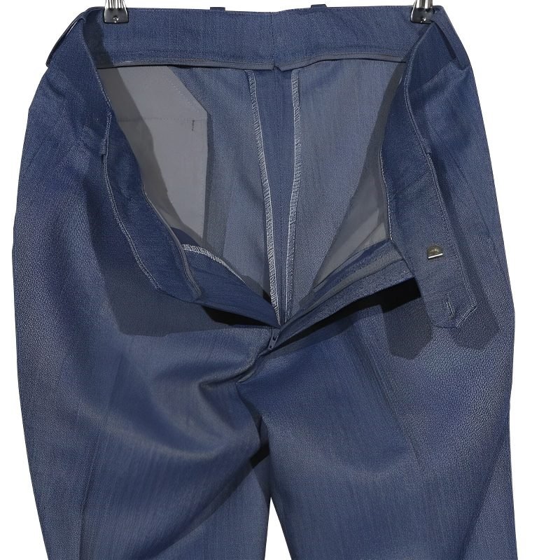 Blue Grey Herringbone Tweed Mod Pant