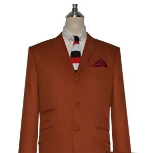 Vintage Orange Linen Mod Suit