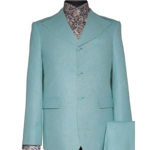 Mint Green Linen Mod Suit