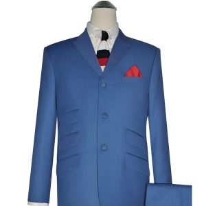Midnight Blue Sharkskin Mod Suit