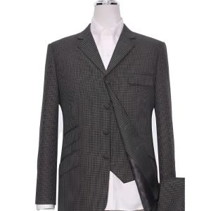 Dark Brown and Black Houndstooth Mod Suit
