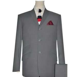 60s Mod Style Medium Grey Suit
