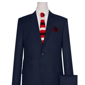 Dark Navy Blue Prince of Wales Check Suit