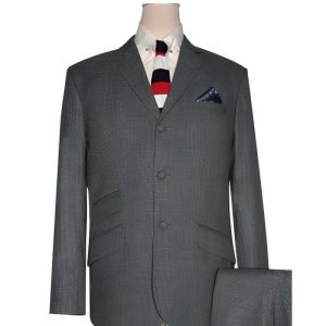 Green, Grey & Black Small Houndstooth Mod Suit