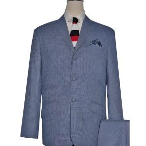 Sky Blue Small Houndstooth Mod Suit