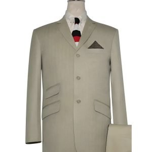 Beige Herringbone Tweed Jacket