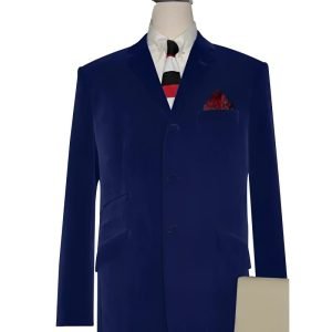 Navy Blue Velvet Mod Jacket