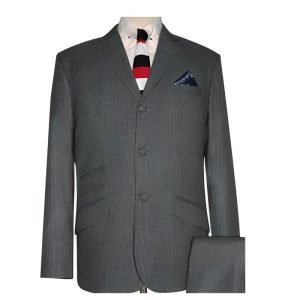 Green, Grey & Black Houndstooth Mod Suit