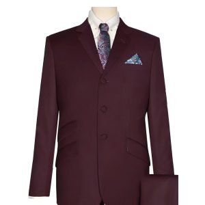Burgundy Birdseye Mod Suit