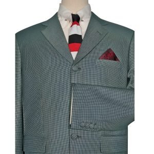 Green & Black Small Houndstooth Mod Suit