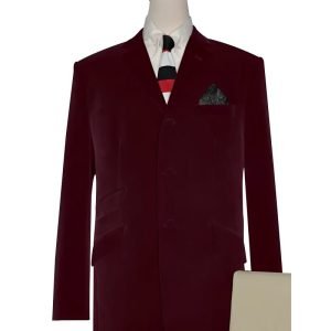 Burgundy Velvet Mod Jacket