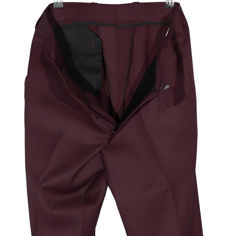 Burgundy Birdseye Mod Suit – Slim Fit Wine Red Suit with Textured Weave - Image 5
