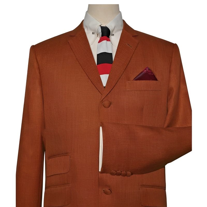 Vintage Orange Linen Mod Suit