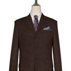 Brown Linen Mod Suit