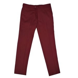 Burgundy Sta‑Press Mod Trousers