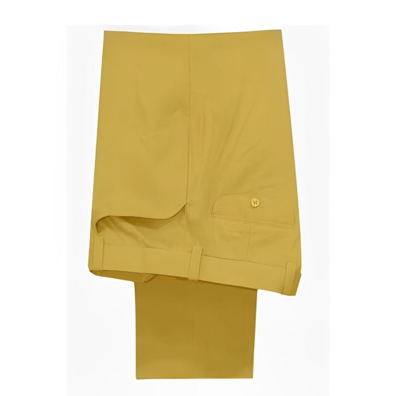 Mustard Yellow Chino Mod Trousers – 60s Vintage Slim Fit - Image 2