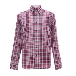 Red & White Tartan Button-Down Shirt