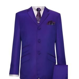 Dark Purple & Red Two‑Tone Mod Suit