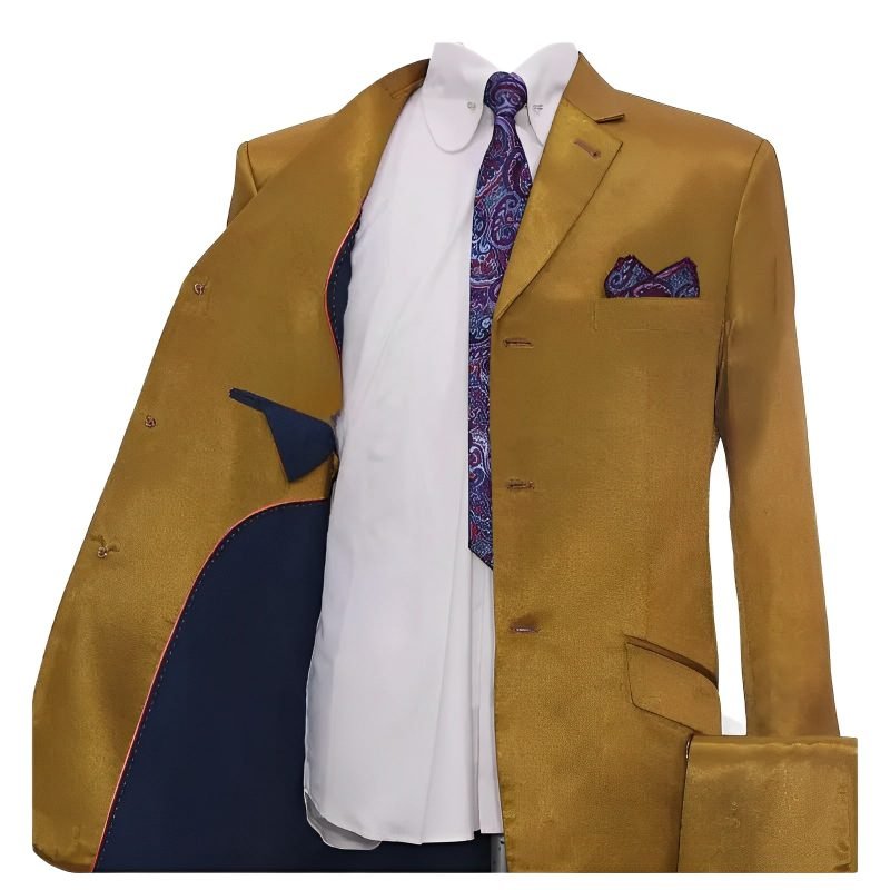 Burnt Gold & Black Two‑Tone Mod Suit