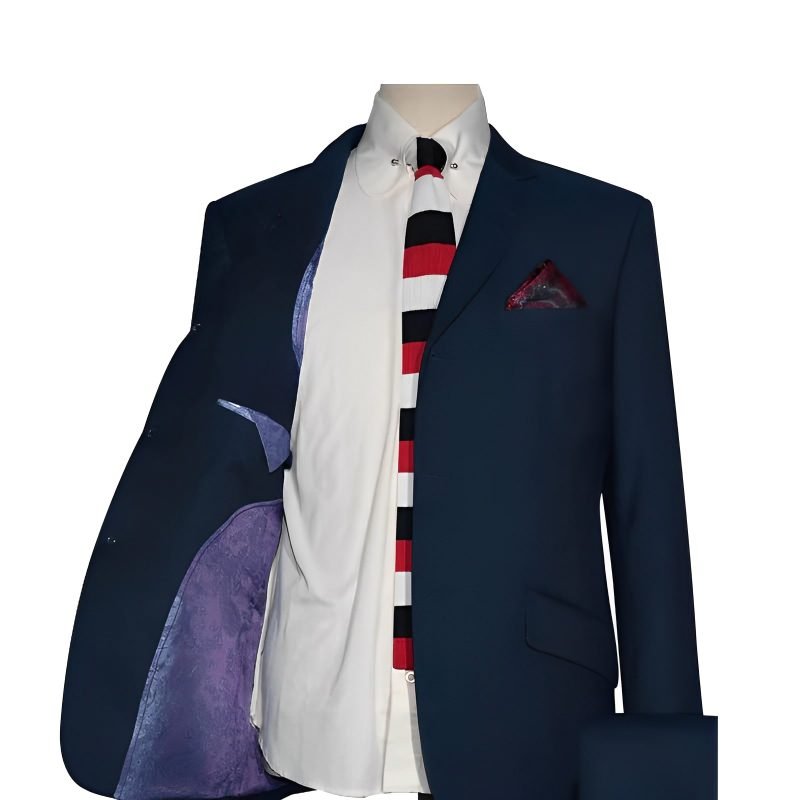 Peacock Blue & Black Two‑Tone Mod Suit