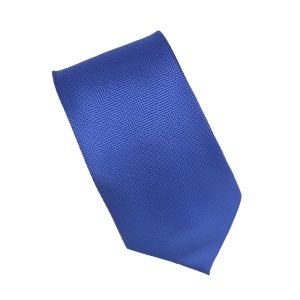 Royal Blue Check Silk Skinny Tie
